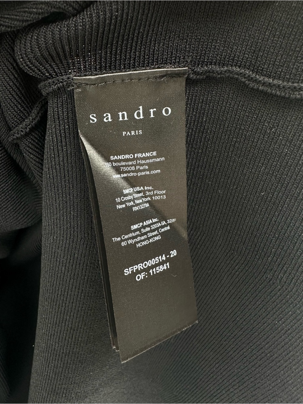 Sandro Paris Pearl Lapel Long Sleeve Fit & Flare Sweater Mini Dress - Black - Picture 14 of 16
